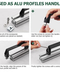 JiGiU 4-pack 4040 aluminum rectangular pull handles, black, 180mm hole distance for 40 Series extrusion profiles