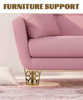 4 Pack Iron Furniture Legs for Cabinets and Tables Easy Install Steel Feet with Rust Resistant Finish on pink sofa
