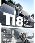 MagSafe Car Mount Charger with 15W wireless magnetic holder lifting weights, compatible with iPhone 12-17 Pro Max, strong grip.
