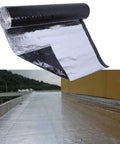 Heavy Duty Waterproof Roof Repair Tape With Thick Aluminum Foil And Self Adhesive Bitumen Strips For Shed Leaks and Metal Roofing Flashing, roll on flat surface.