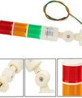 24V Industrial LED Signal Tower Light With Three Layer Stack Rotatable Base Red Orange Green Warning Lights Energy Efficient Flash Andon Lamp For Shop Floor Use, showing detailed views of adjustable sections and wiring.
