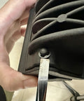Close-up installation of Replacement Jaw Covers For Bike Repair Stand YC-100S on metal tool with durable black rubber