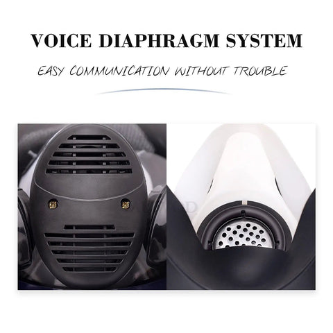 Close-up of voice diaphragm system on 17 In 1 Reusable Full Face Respirator For Paint Sprayers And Chemical Work, Woodworking Dust Protection
