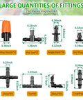 250 Piece Quarter Inch Drip Irrigation Fittings Kit With Barbed Connectors Nozzles Tees Elbows Crosses And Plugs layout diagram