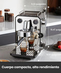Kickstart Your Day With This Solid Gear Semi Automatic Espresso Maker; compact design, two espresso shots brewing.