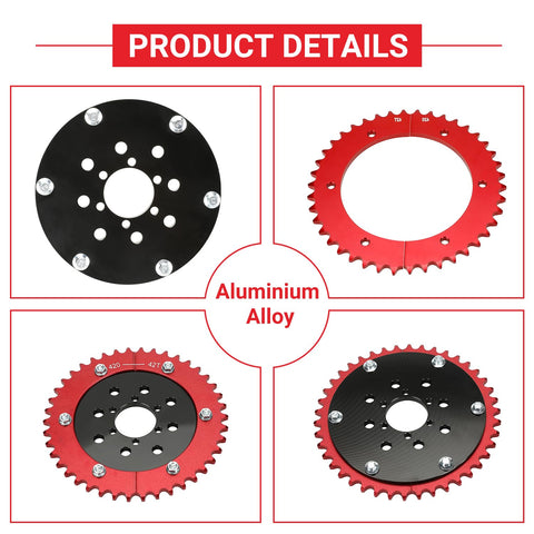 420 Split Chain Sprocket 42 Tooth With Sprocket Adapter for Mini Bike Go Kart Upgrades Compatible With Coleman CT200U CT200U EX BT200X Baja Warrior MB165 MB200 Predator 212cc 196cc Engines 5.5HP 6.5HP