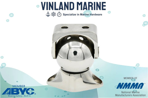 Front view of Magnetic Door Stop For Pontoon Boats, Marine Grade 316 Stainless Steel with Weatherproof Magnetic Catch.