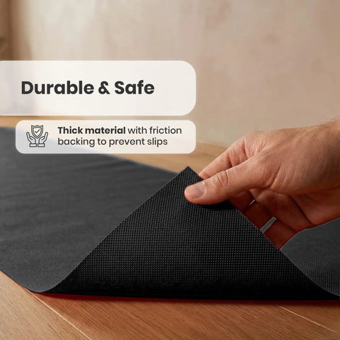 Black Carpet Floor Runner 2.6x30 Feet With Pre Attached Double Sided Tape Non Slip Demonstration