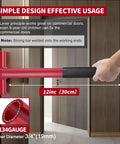 Long Handle Hinge Bender Wrench For 134 Gauge Commercial Doors With Rubber Grip demonstrated on wooden door