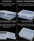 Clear Bead And Small Parts Storage Organizer Case With 30 Mini Compartments, Hinged Lid, Label Stickers detailing features