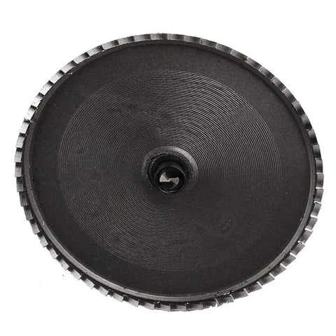 Top view of Heavy Duty 95mm Hole Saw Cutter Set With HSS Drill Bit 6mm Pilot 13mm Cutting Depth showing cutting teeth