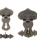 Vintage Zinc Alloy Box Hasp Lock for jewelry boxes, suitcases, and furniture. Durable old school latch clasp hardware 108x74x77mm.