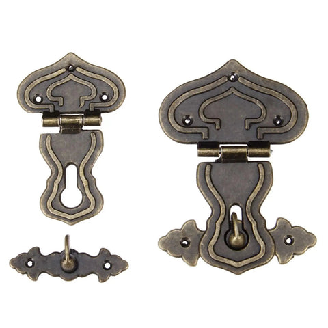 Vintage Zinc Alloy Box Hasp Lock for jewelry boxes, suitcases, and furniture. Durable old school latch clasp hardware 108x74x77mm.