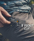 Lockdown Driver 7 In 1 EDC Multitool with pocket clip for everyday carry attached to pants