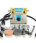 Jewelry Polishing Bench Buffer Machine 110V 350W TM2 Polisher Lathe with accessories and dustproof motor housing.