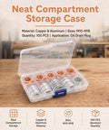 Oil Drain Plug Crush Washer Kit 100 Piece Set Copper And Aluminum Universal For Cars And Sedans M10 M12 M14 M16 M18