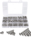 525 Piece Self Tapping Wood Screws Set M2 M3 M4 Flat Head Phillips Countersunk Screws In 304 Stainless Steel 13 Sizes For Wood Plastic And Metal Coarse Thread Sharp Point Must Have Kit in clear compartment box