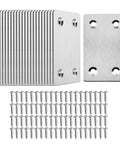 Hella Sturdy Stainless Steel Flat Metal Straight Corner Brace L Brackets Heavy Duty Wood Furniture Building Hardware Pack Of Twenty Two Point Four By One Point Five For Shelves Frames And TV Mounts with screws.