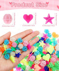 210 Glow In The Dark Bike Spoke Beads Set Colorful Plastic Spoke Clips Assorted Shapes in Hand