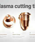 Beefed Up Plasma Cutting Consumable Kit For Handyplasma Firepower 35i To 45i, showing copper cutting tips with specifications