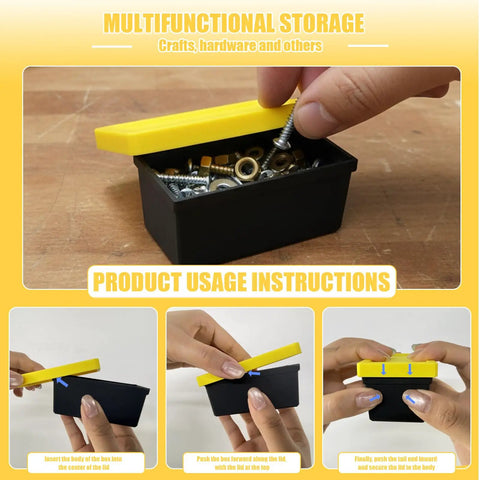 Go To Mini Storage Bins With Lids 4 Pack For Small Parts Crafts Hardware And Office Supplies Space Saving Stackable Totes demonstration