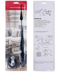High Torque Quartz Clock Movement With Long Shaft And 12 Inch Spade Hands For Diy Clock Builds Replacement Mechanism For Thick Panels And Big Dials displayed in packaging with instructions.