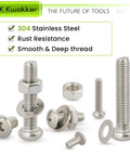 Mega 1315Pcs Pan Head Phillips Machine Screws Set M2 To M5 With Nuts And Washers 304 Stainless Steel Assortment Kit
