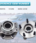 Two Pack 513296 Front Wheel Hub And Bearing Assemblies For 2007-2021 Nissan Altima Maxima Murano Pathfinder And Infiniti JX35 QX50 QX60 With ABS 5 Lug OE Replacement Bearings