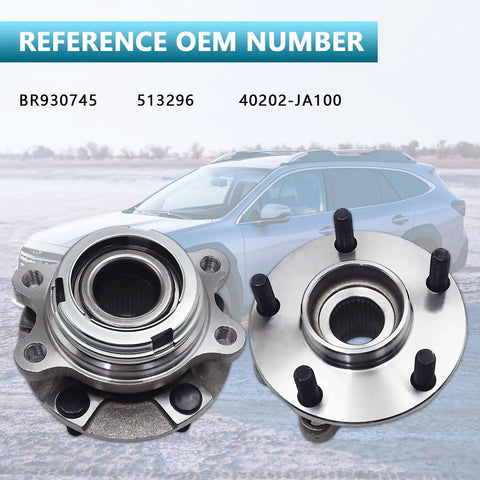 Two Pack 513296 Front Wheel Hub And Bearing Assemblies For 2007-2021 Nissan Altima Maxima Murano Pathfinder And Infiniti JX35 QX50 QX60 With ABS 5 Lug OE Replacement Bearings