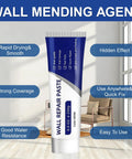 Efficient Drywall Repair Kit With Scraper And Nozzle Extenders Two 250g Wall Repair Paste Tubes Sandpaper And Hole Filling Tools