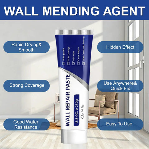 Efficient Drywall Repair Kit With Scraper And Nozzle Extenders Two 250g Wall Repair Paste Tubes Sandpaper And Hole Filling Tools