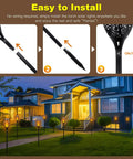 4 Pack 96 LED Solar Tiki Torches With Flickering Flame 43 Inch Tall Outdoor Lights Waterproof For Garden Patio Yard Pathway Halloween Decor Easy Setup Durable Night Lighting That Delivers Realistic Fire Look And Cozy Vibe