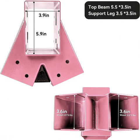 Heavy Duty Swing Set Hardware Replacement Kit With 2 Pink Brackets, 4 Hangers, 2 Pink Seats, And All Accessories For Outdoor Playground Equipment Including Bolts, Gaskets, Hooks And Chains