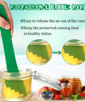 Using bubble popper from 4 Piece Canning Tools Kit With 2 Magnetic Jar Lid Lifters And 2 Bubble Remover Measurers In Dark Green
