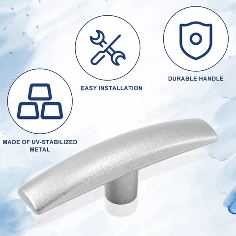 Two Pack RV Waste Valve Handle Replacement For 1/2 Inch, 1-1/2 Inch, 2 Inch And 3 Inch Gate Valves, Aluminum Grey Water Tank Valve Handles