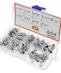 Pro Grade Metric Grease Fittings Kit 60 Pcs Featuring 9 Types Galvanized Zerk Set in plastic organizer box