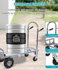 3 In 1 Folding Hand Truck Dolly Cart With Wheels Up To 550 Lbs Heavy Duty Aluminum Frame Includes Stair Climbing Four Wheel Incline And Flatbed Modes No Tools Needed with 550 lb load graphic