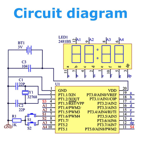 Beginner Soldering Practice Kit For STEM Classrooms and Home Projects circuit diagram for digital watch assembly