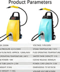 CUTPOIY 2500W High Pressure Steam Cleaner, 40s Fast Heating, 3.5L Portable Steamer with yellow and blue versions, shown with specs.