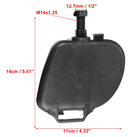 Non Slip Indoor Bike Pedals With Straps Nine Sixteenth Inch Spindle For Exercise Bikes shown with dimensions in centimeters.