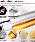 Wood Grain Self Adhesive Cable Management Channel PVC Raceway Cord Protector 10 Pack showing durability and features