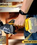 User holding the Slick Kickin 3 Inch Mini Circular Saw with Heavy Duty Brushless Motor, lightweight and compact design for easy use.