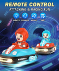 Two Player RC Bumper Cars Set For Kids 3 And Up With Remote Control Battle Cars LED Lights Music And Sound Indoor Play Party Gift Toys For Boys And Girls Super Fun Sibling Rivalry Battle