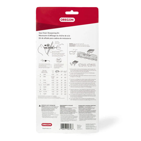 Chainsaw Sharpening Kit 5/32 Inch Chain With Angle Guide And Depth Gauge, instruction diagram on package back
