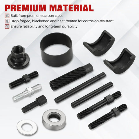 12 Piece Pulley Puller And Installer Kit For Power Steering Pulleys Alternators AC Pulleys Water Pumps And Vacuum Pumps With Pro Grade Carbon Steel Construction