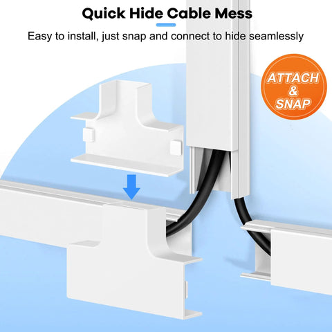 Paintable Wall Cable Management Kit For TV Mounts 126 Inch Cord Hider that Conceals 2 to 4 Cables Easy Install Wire Organizer