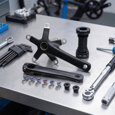 Lightweight 44T Hollow Aluminum Crankset With 152mm Arm And Bottom Bracket For Road Bikes Upgrade Anodized Finish Delivers Stiff Power Transfer And Smooth Pedal Response For Cyclists, black crankset parts with bottom bracket