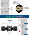 Diagram showing installation fit for Keyless Entry Door Lock With Keypad And Smart Code on standard US door backsets.