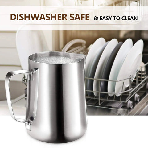 Stainless Steel Milk Frothing Pitcher Set 12oz 20oz 32oz For Espresso Machines Pro Grade Barista Tools Dishwasher Safe