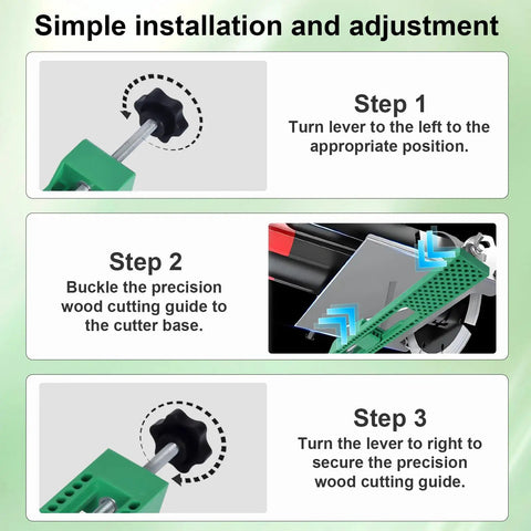 Simple installation guide for Adjustable Cutting Base Guide For Wood And Tile Plastic Precision Cutting Rail, 12.5 Inch